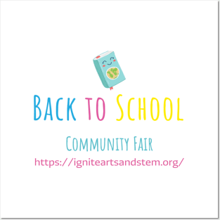 Back to School Community Fair Book Logo Posters and Art